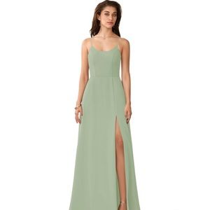 Dusty sage azazie dress size 8